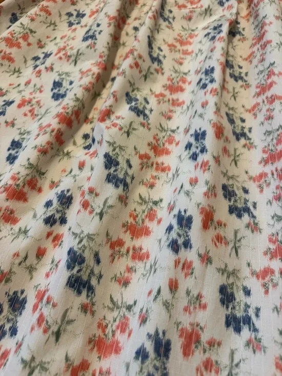 Rebecca Taylor Emma Dress Women’s Size 2 Floral Maxi Cream Blush Blue Pockets - Picture 5 of 16